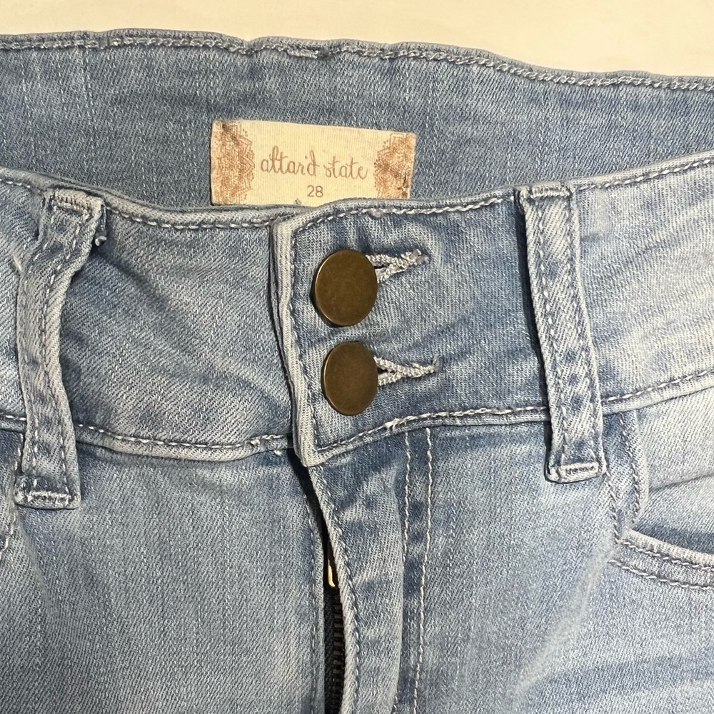 Altard State Double Button Wide Leg High Waist Stone Wash Jeans Womens size 28 - Picture 6 of 8